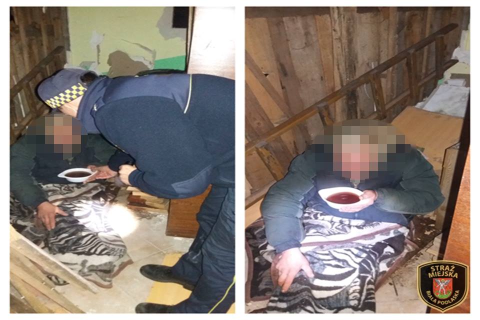 Strażnicy pomagają bezdomnym