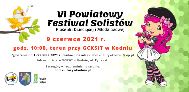 Zapraszają na VI Powiatowy Festiwal Solistów Piosenki Dziecięcej i Młodzieżowej