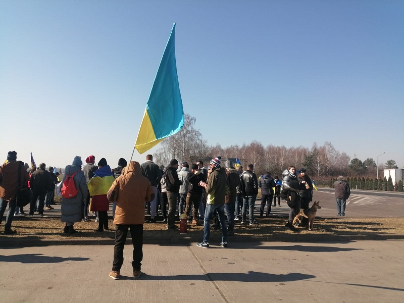 Protest na przejściu granicznym Kukuryki-Kozłowicze
