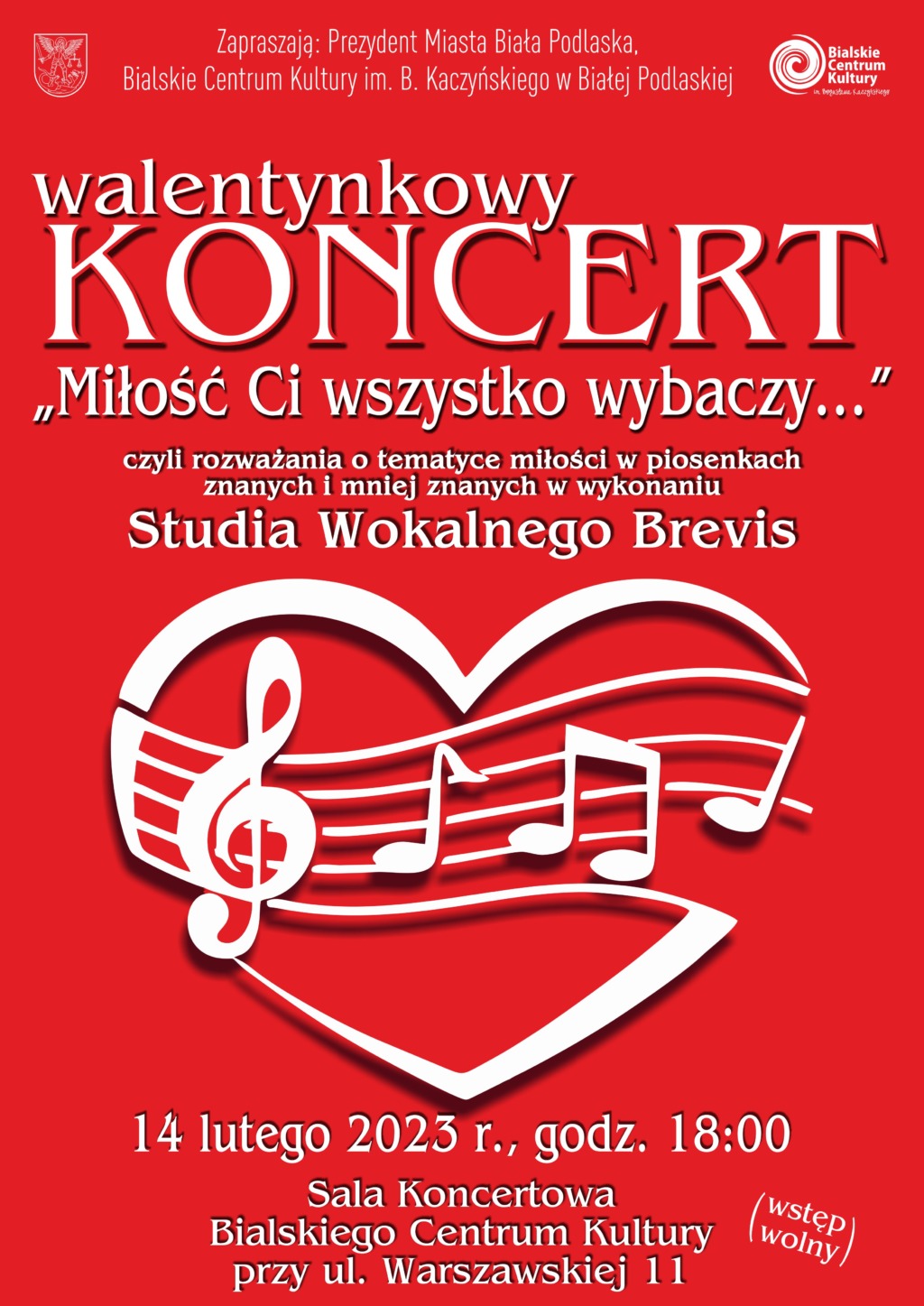 „Miłość Ci wszystko wybaczy..” czyli koncert Walentynkowy w Białej Podlaskiej