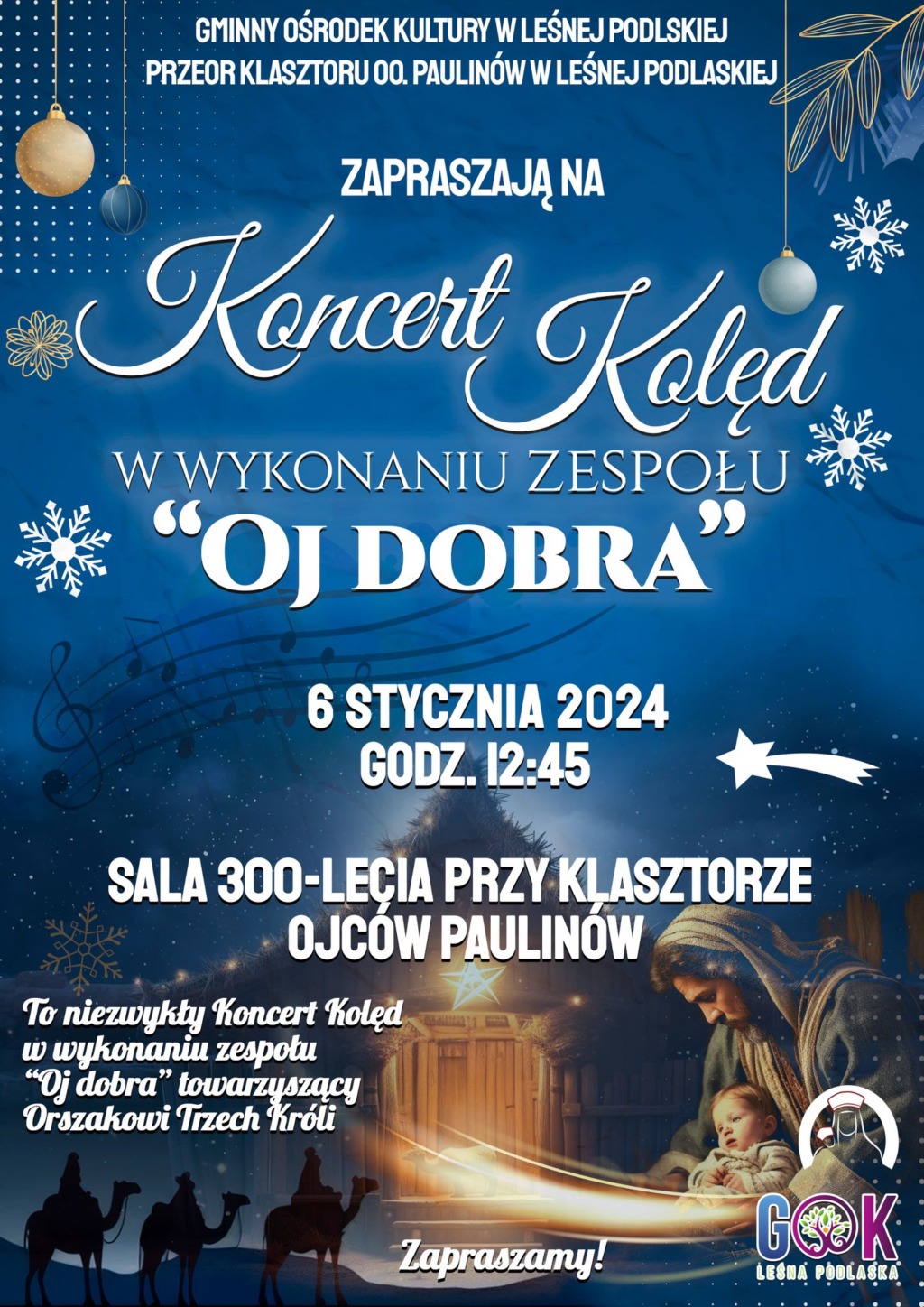 Leśna Podlaska: Zapraszają na Koncert Kolęd