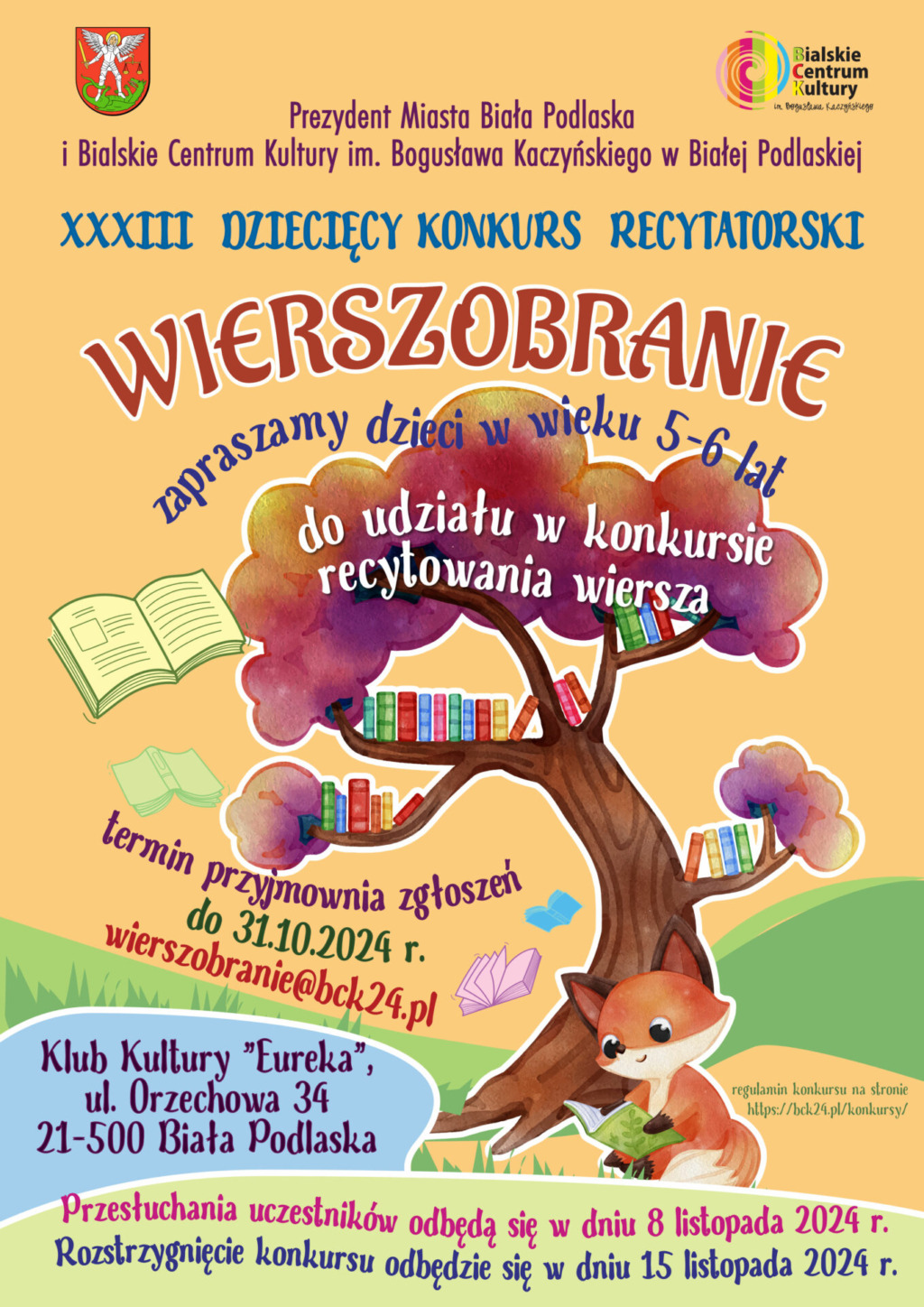XXXIII Dziecięcy Konkurs Recytatorski „Wierszobranie” – Zaproszenie do udziału