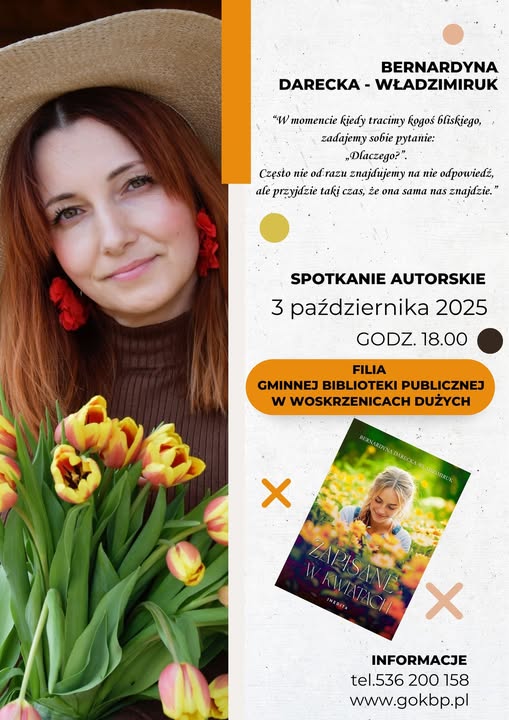 Spotkanie autorskie z Bernardyną Darecką-Władzimiruk w Woskrzenicach Dużych