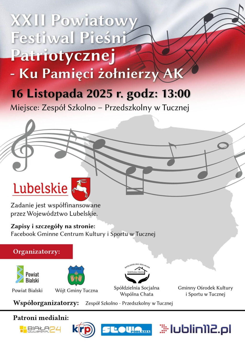 W Tucznej odbędzie się Konkurs Pieśni Patriotycznej 2025