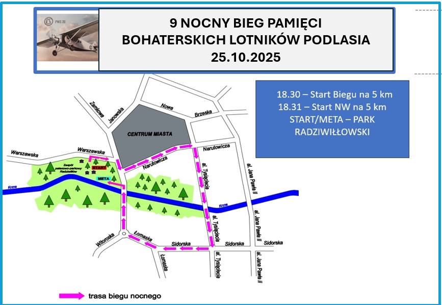 Utrudnienia w ruchu podczas 9. Nocnego Biegu im. Bohaterskich Lotników Podlasia