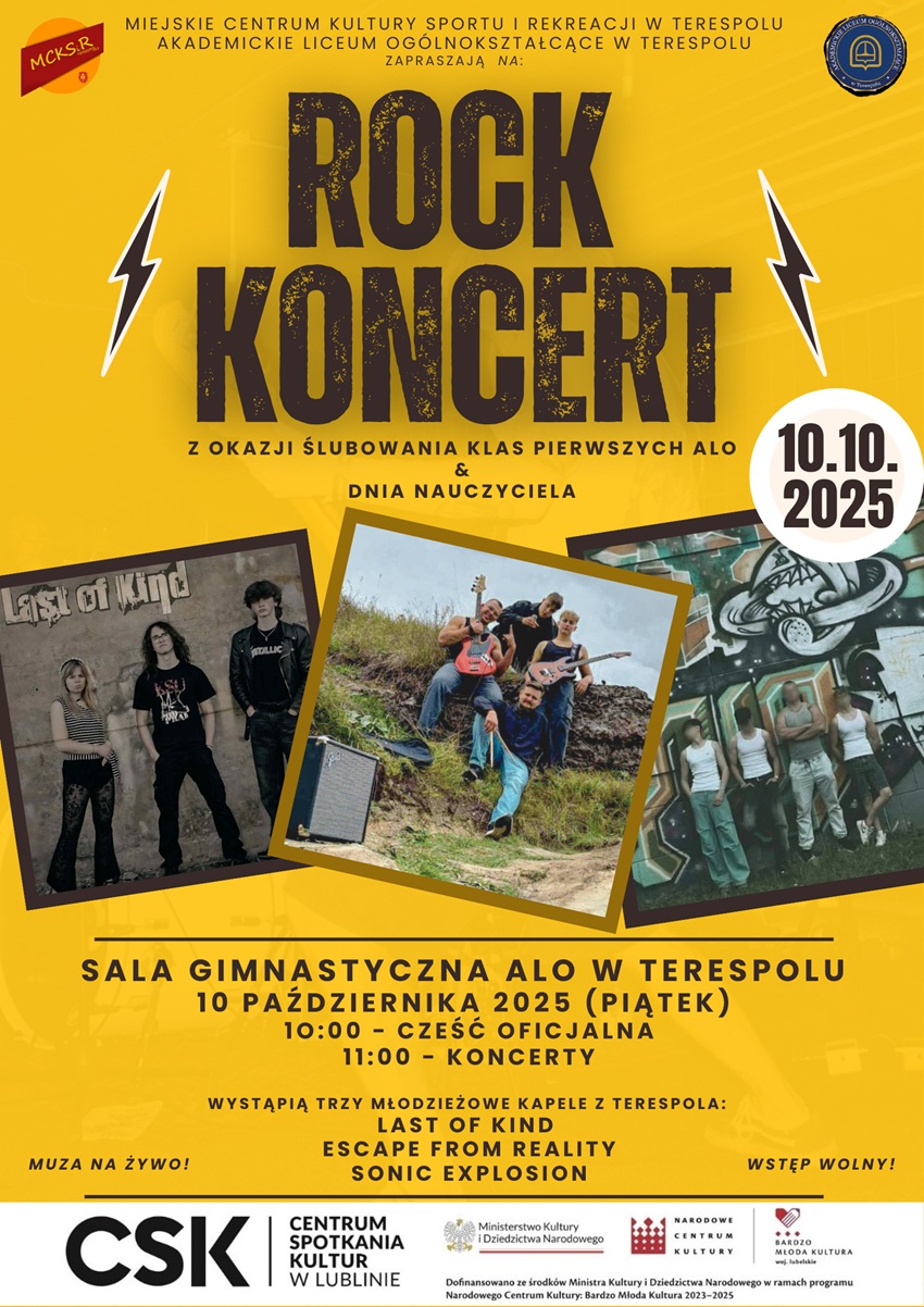 Rockowe brzmienia w ALO – młodzieżowe zespoły zagrają w Terespolu