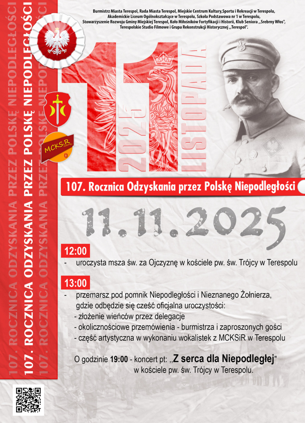 Obchody 107. Rocznicy Odzyskania przez Polskę Niepodległości w Terespolu