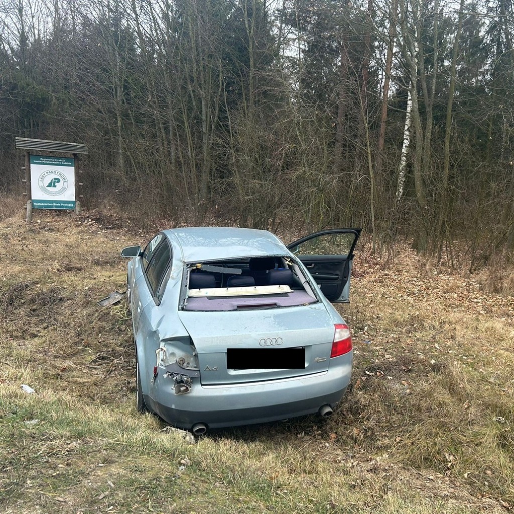 Pijany kierowca wjechał do rowu. Na miejscu zareagował policjant po służbie