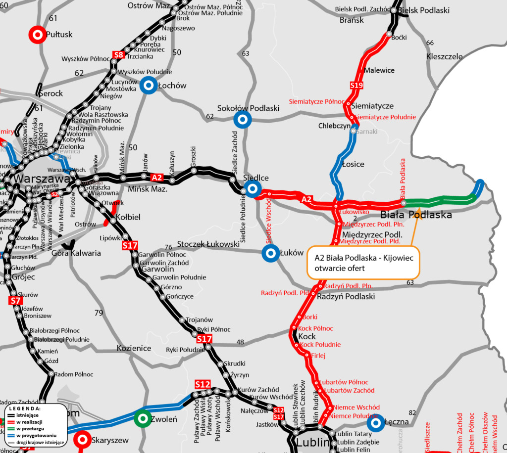 Autostrada A2 rośnie na wschód. Jest 12 ofert na nowy odcinek trasy