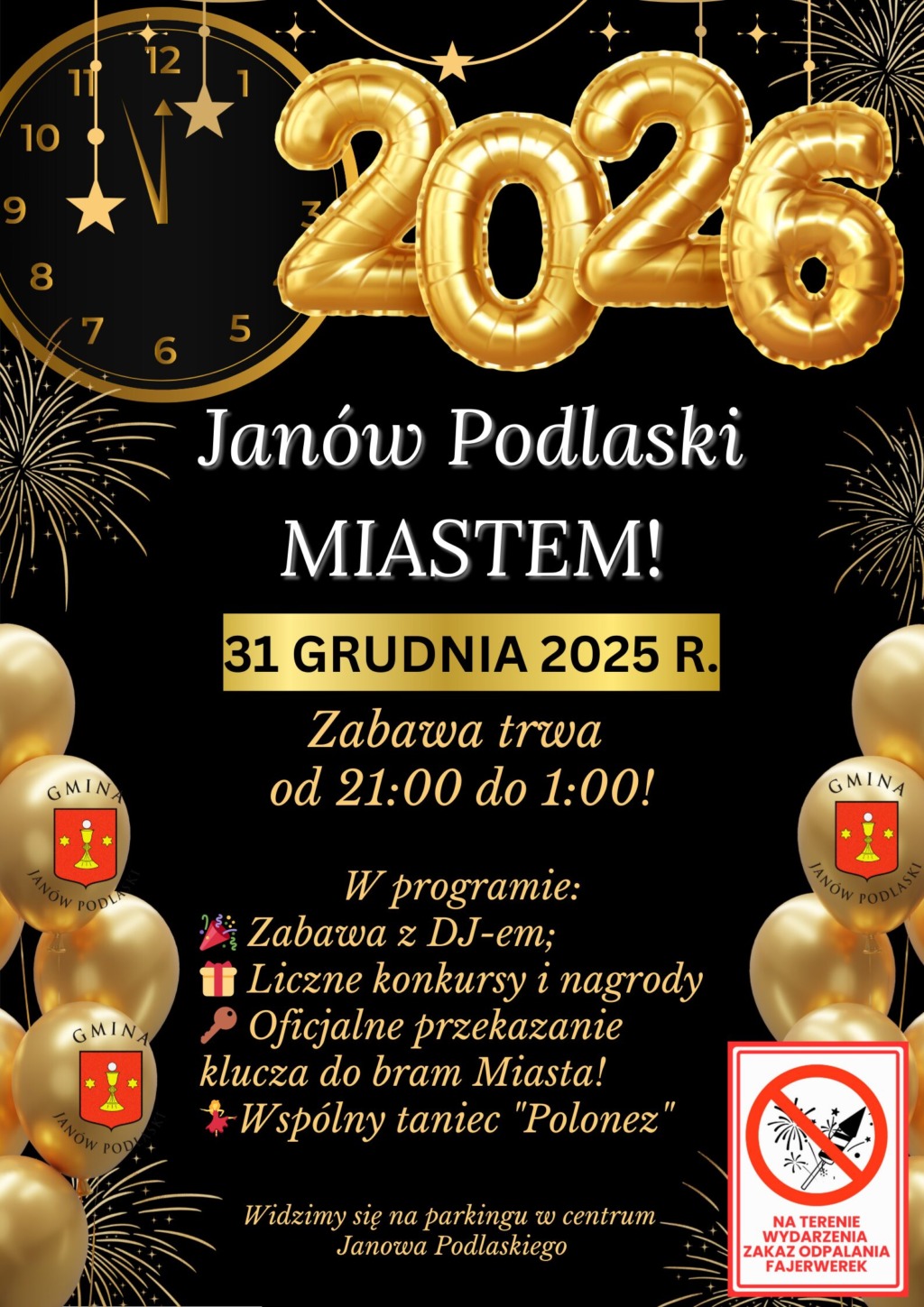 Janów Podlaski świętuje nadanie praw miejskich. Sylwestrowa zabawa w centrum miejscowości