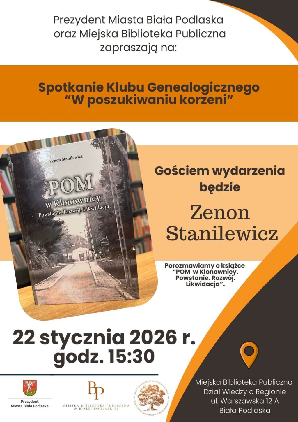 Spotkanie Klubu Genealogicznego „W poszukiwaniu korzeni”. Gościem będzie Zenon Stanilewicz