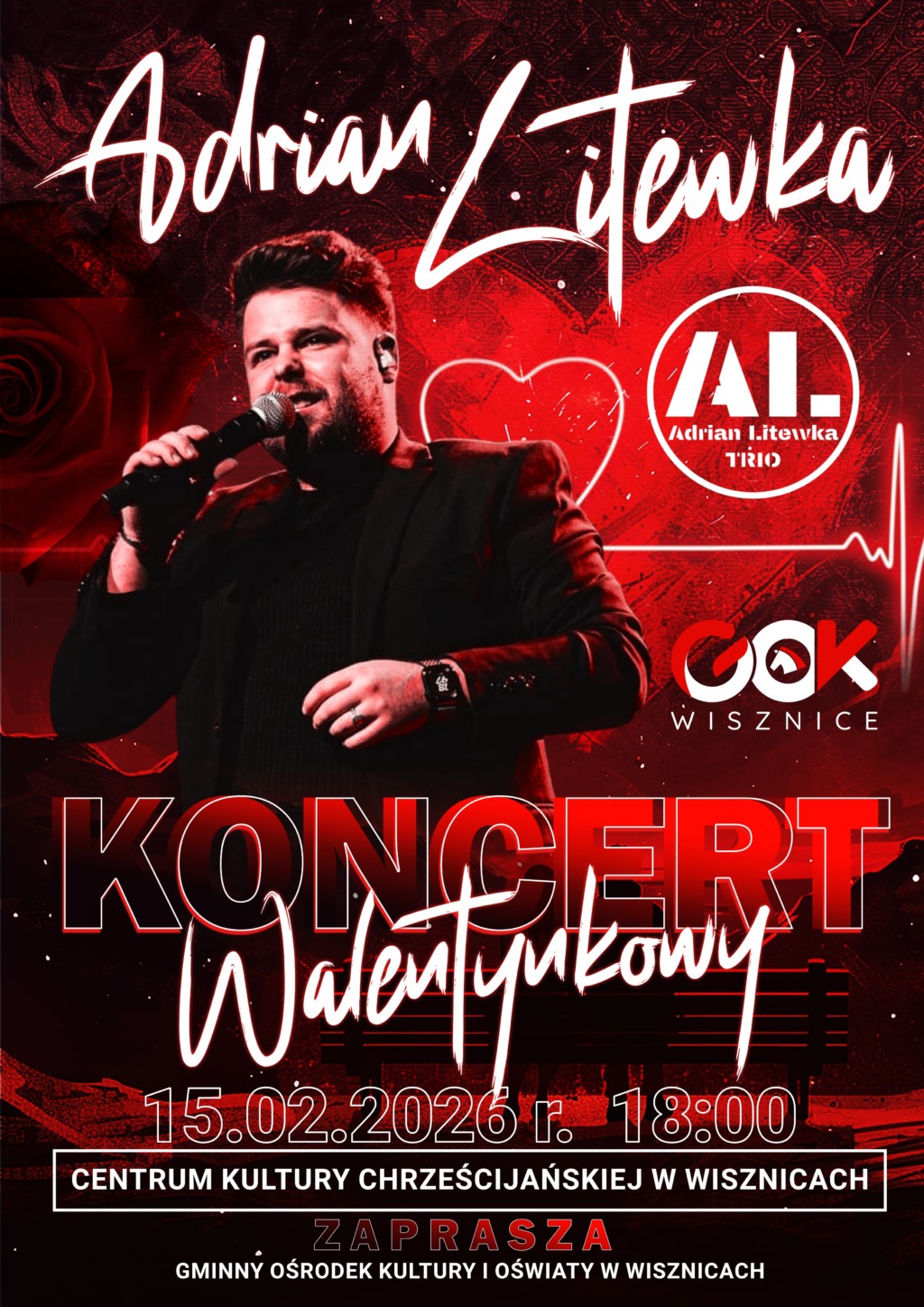 Walentynkowy koncert Adriana Litewki w Wisznicach