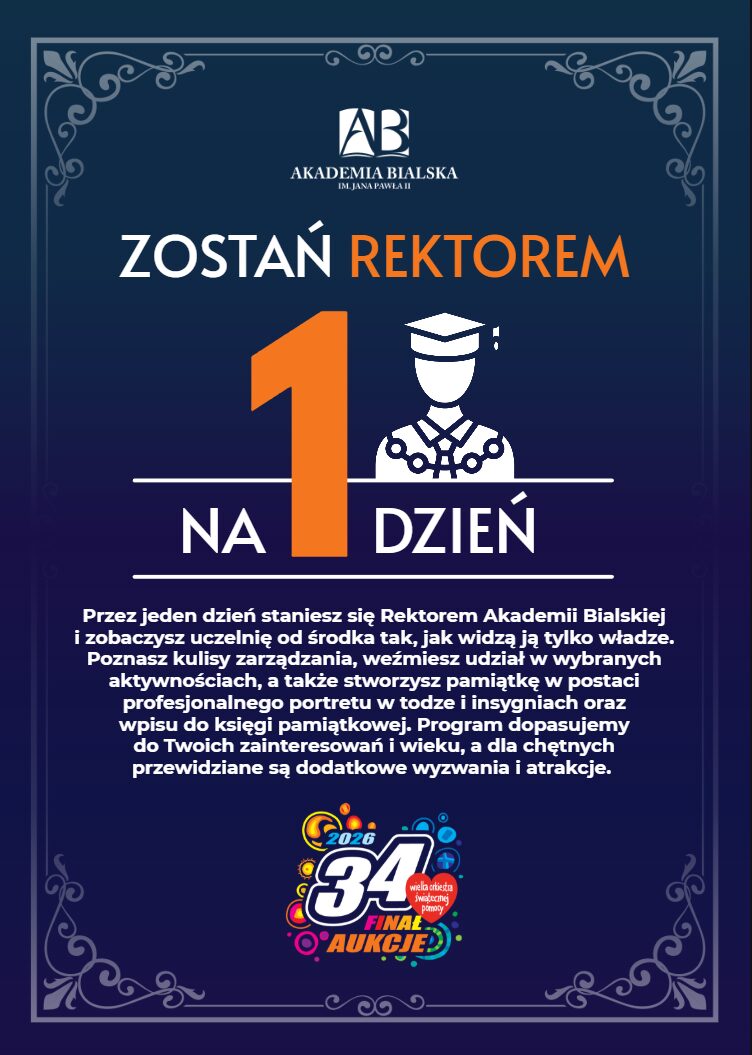 Zostań Rektorem Akademii Bialskiej na jeden dzień. Wyjątkowa aukcja WOŚP