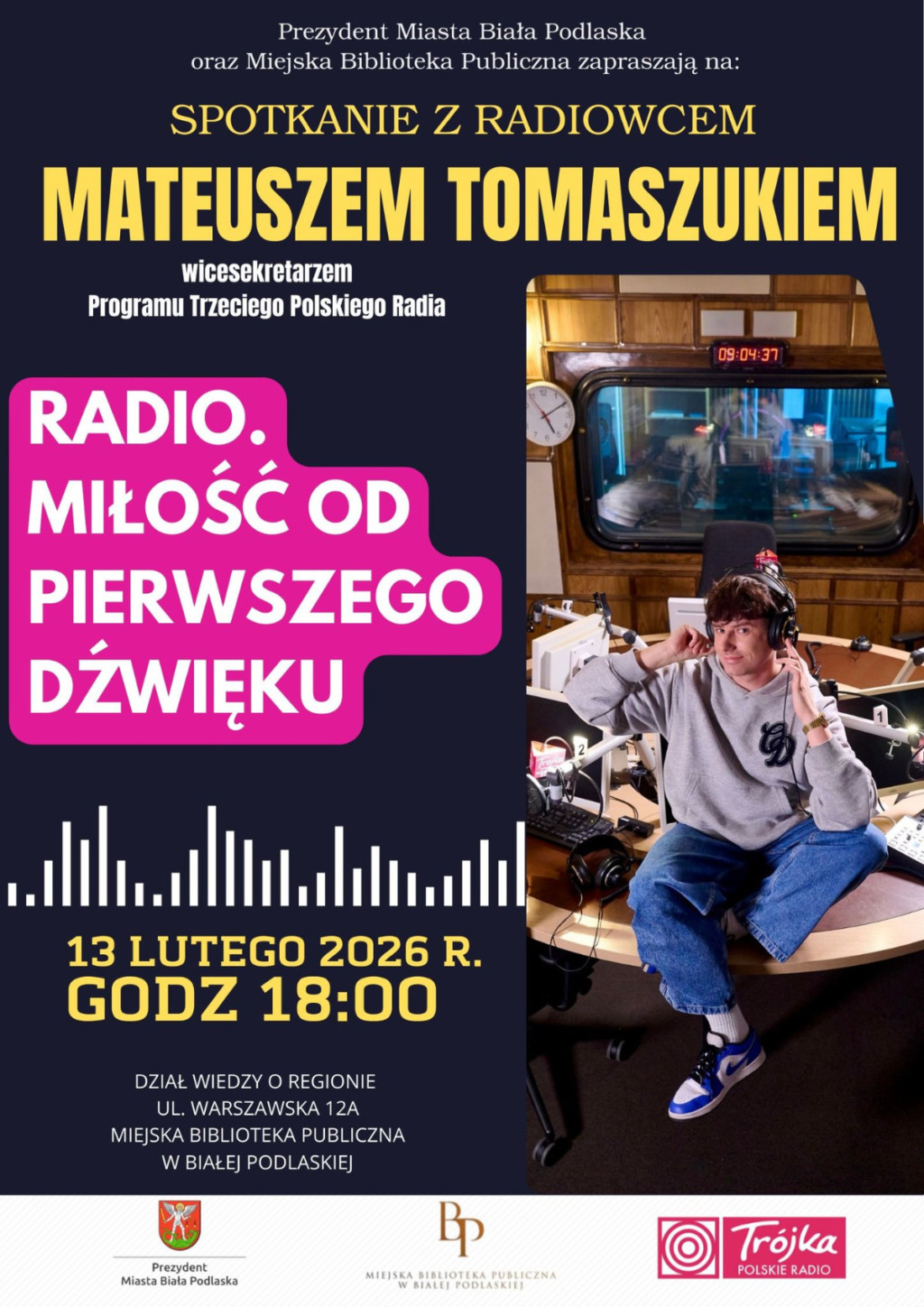 „Radio. Miłość od pierwszego dźwięku” – spotkanie z Mateuszem Tomaszukiem w MBP