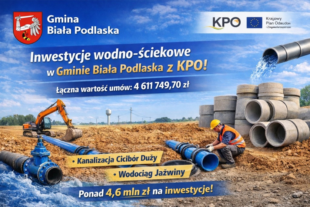Gmina Biała Podlaska inwestuje w infrastrukturę wodno-ściekową