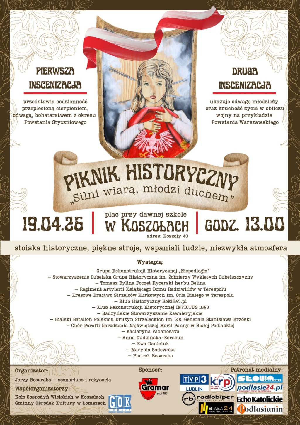Piknik Historyczny „Silni wiarą, młodzi duchem” w Koszołach. Przed mieszkańcami plenerowe widowisko historyczne