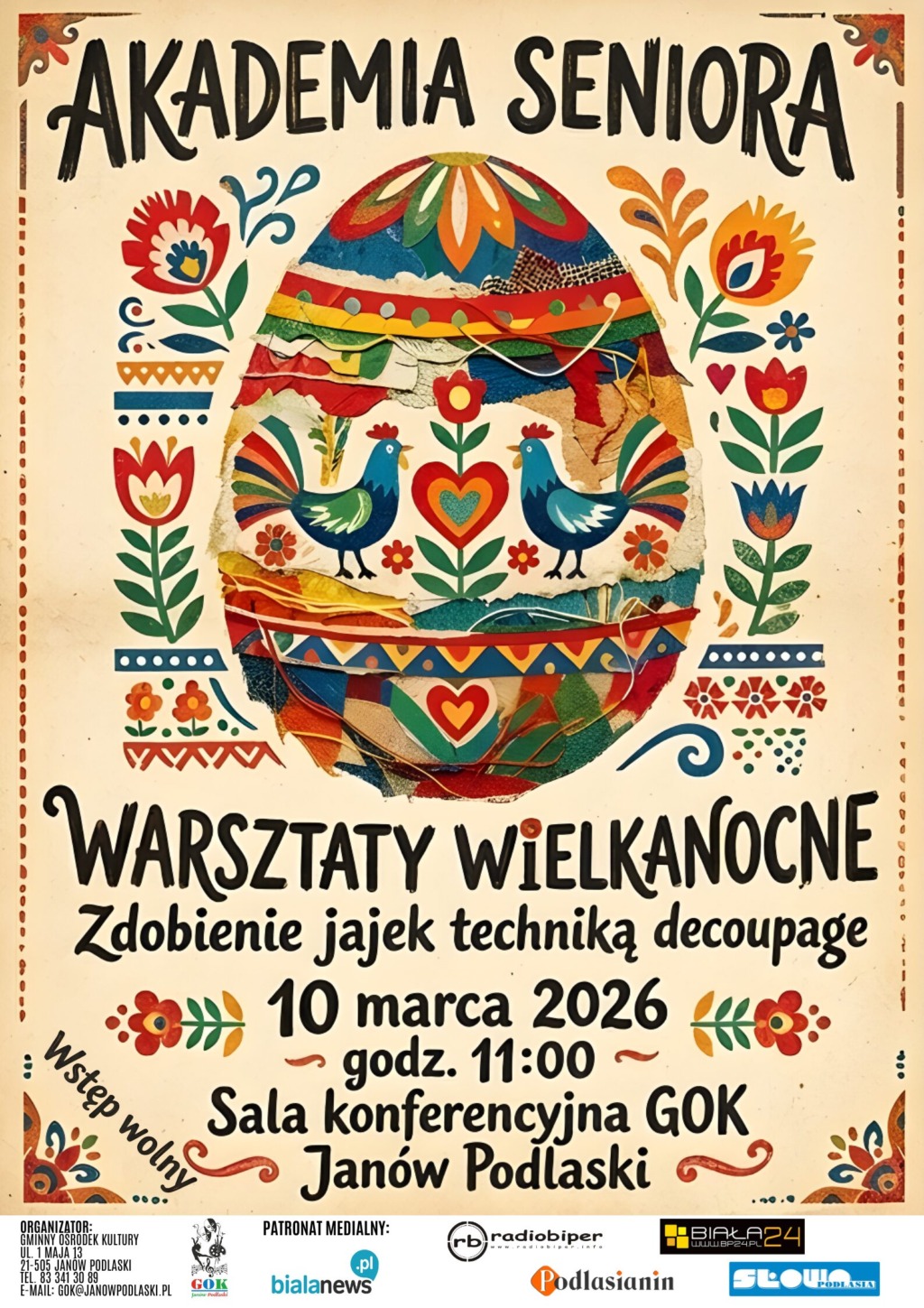 Wielkanocne warsztaty dla seniorów w Janowie Podlaskim