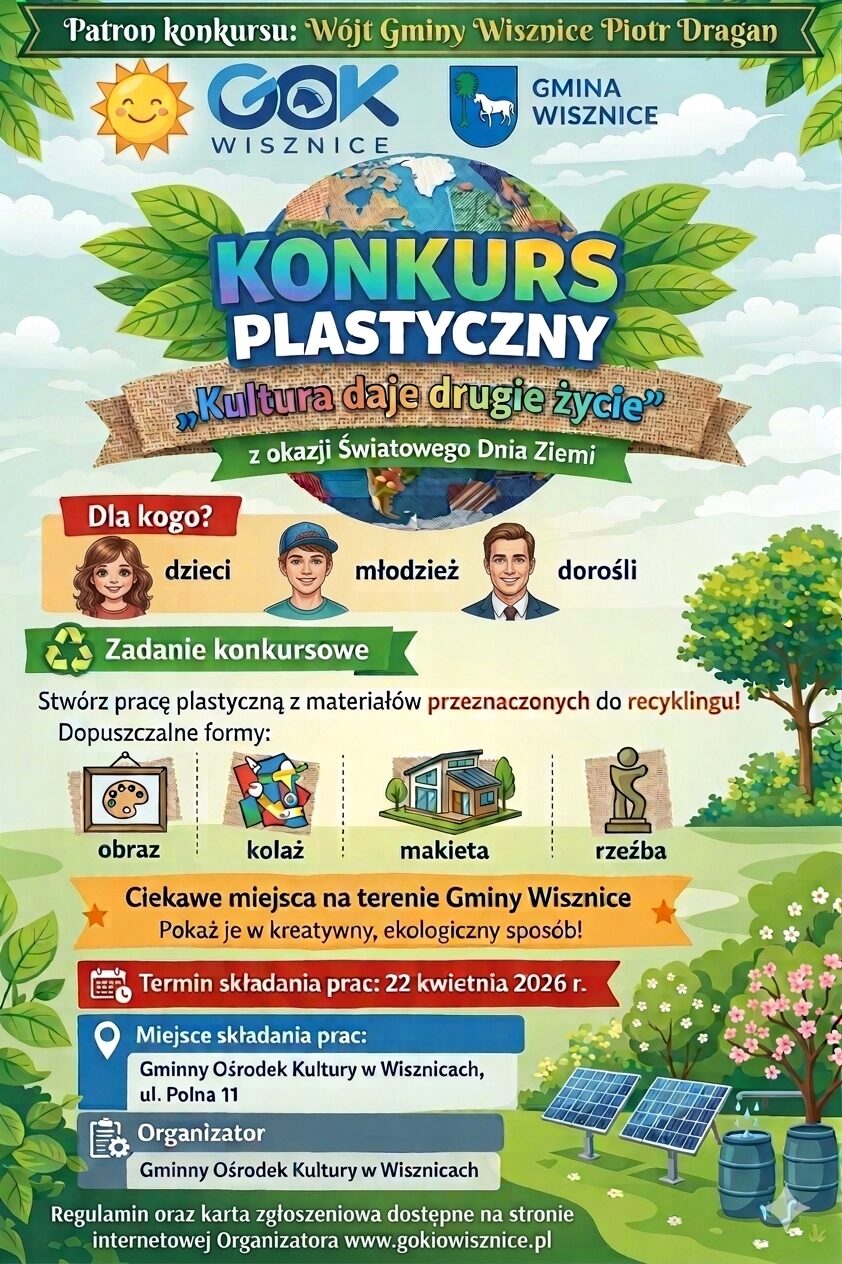Konkurs plastyczny „Kultura daje drugie życie” z okazji Dnia Ziemi