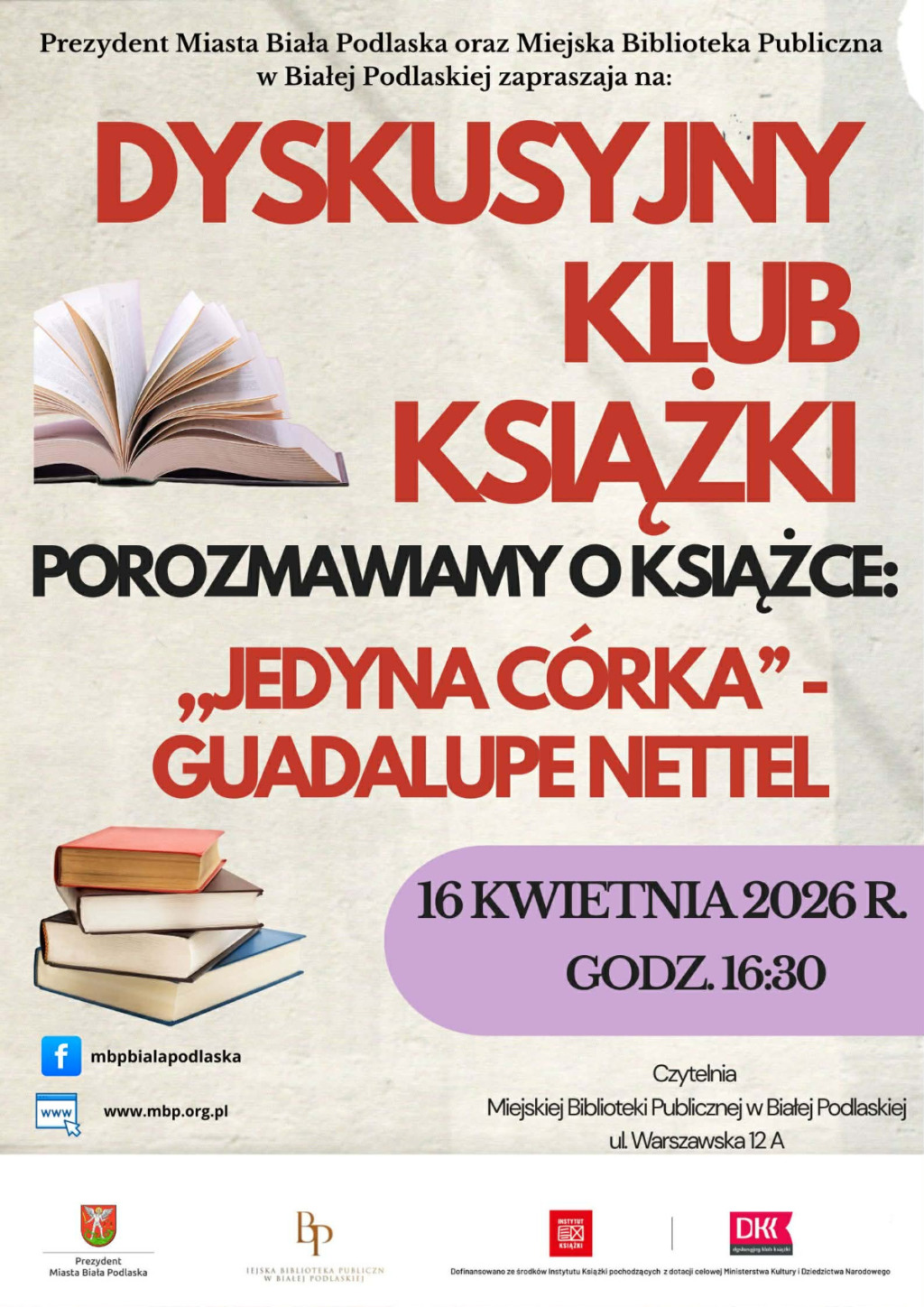 Dyskusyjny Klub Książki zaprasza na rozmowę o powieści „Jedyna córka”