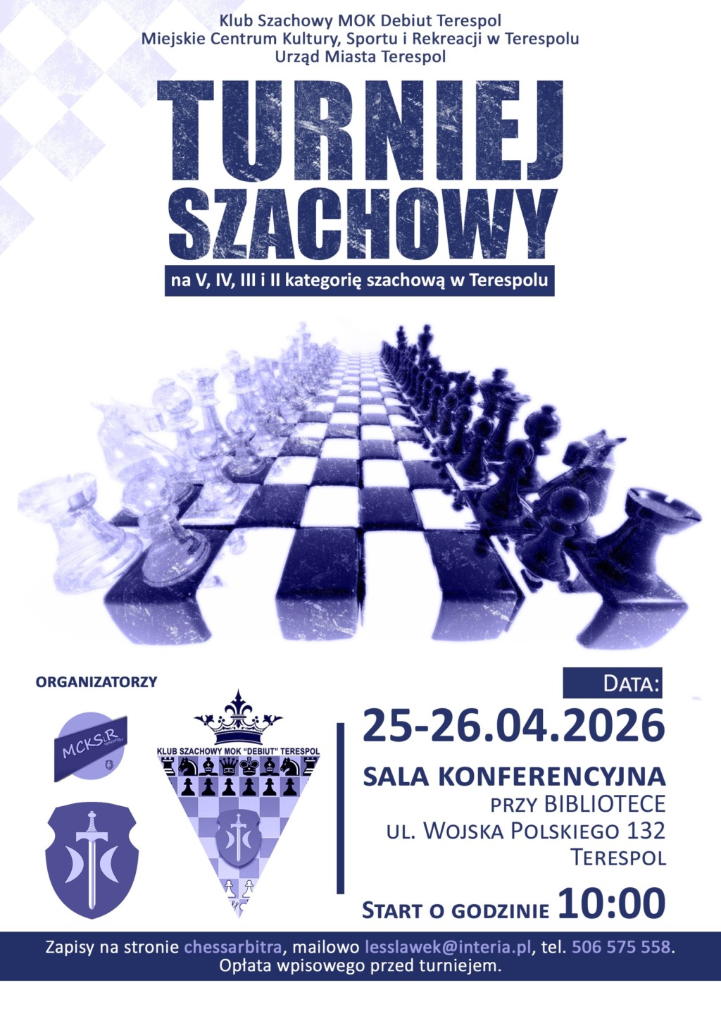 Terespol zaprasza na kwietniowy turniej szachowy