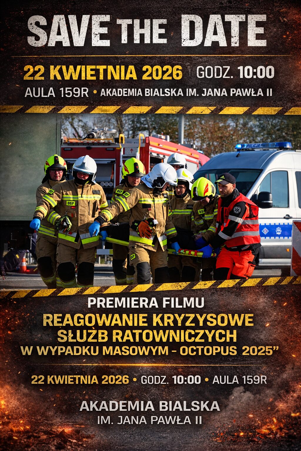 Projekcja filmu z ćwiczeń ratowniczych „OCTOPUS 2025” w Akademii Bialskiej