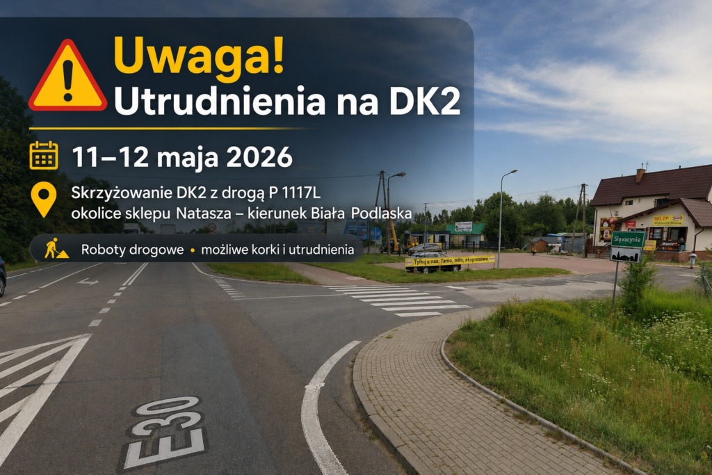 Utrudnienia na DK2 w dniach 11–12 maja