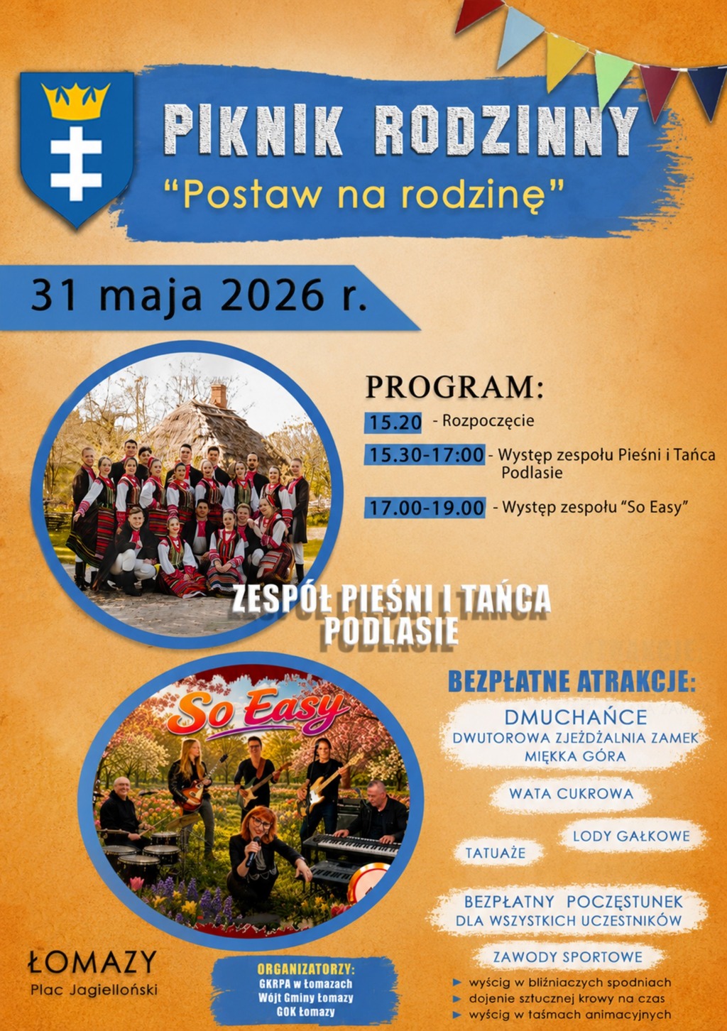 Piknik rodzinny „Postaw na rodzinę” w Łomazach. Będą koncerty, dmuchańce i atrakcje dla dzieci