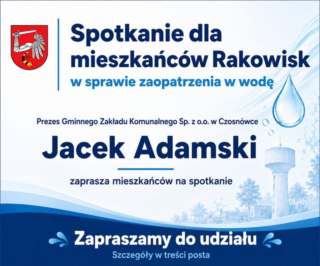 Spotkanie w Rakowiskach w sprawie zaopatrzenia w wodę