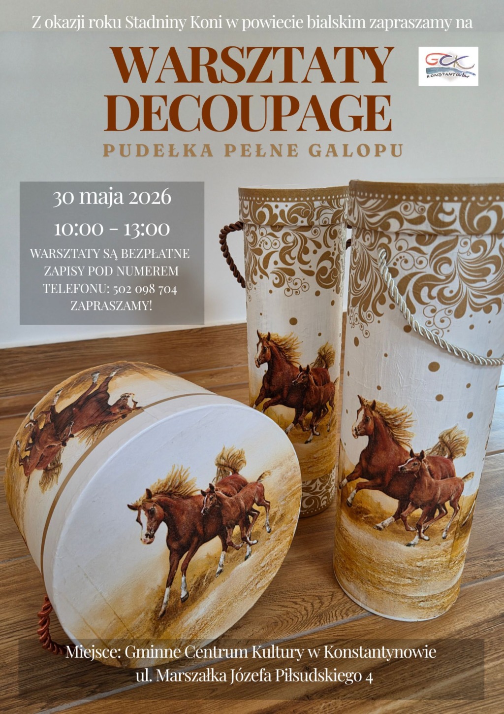 Warsztaty decoupage „Pudełka pełne galopu”