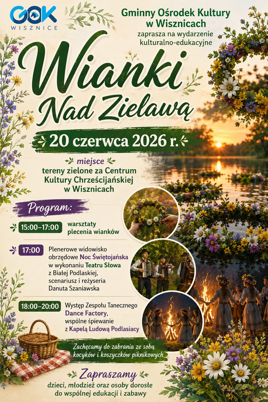 „Wianki nad Zielawą” w Wisznicach. GOK zaprasza na wydarzenie kulturalno-edukacyjne