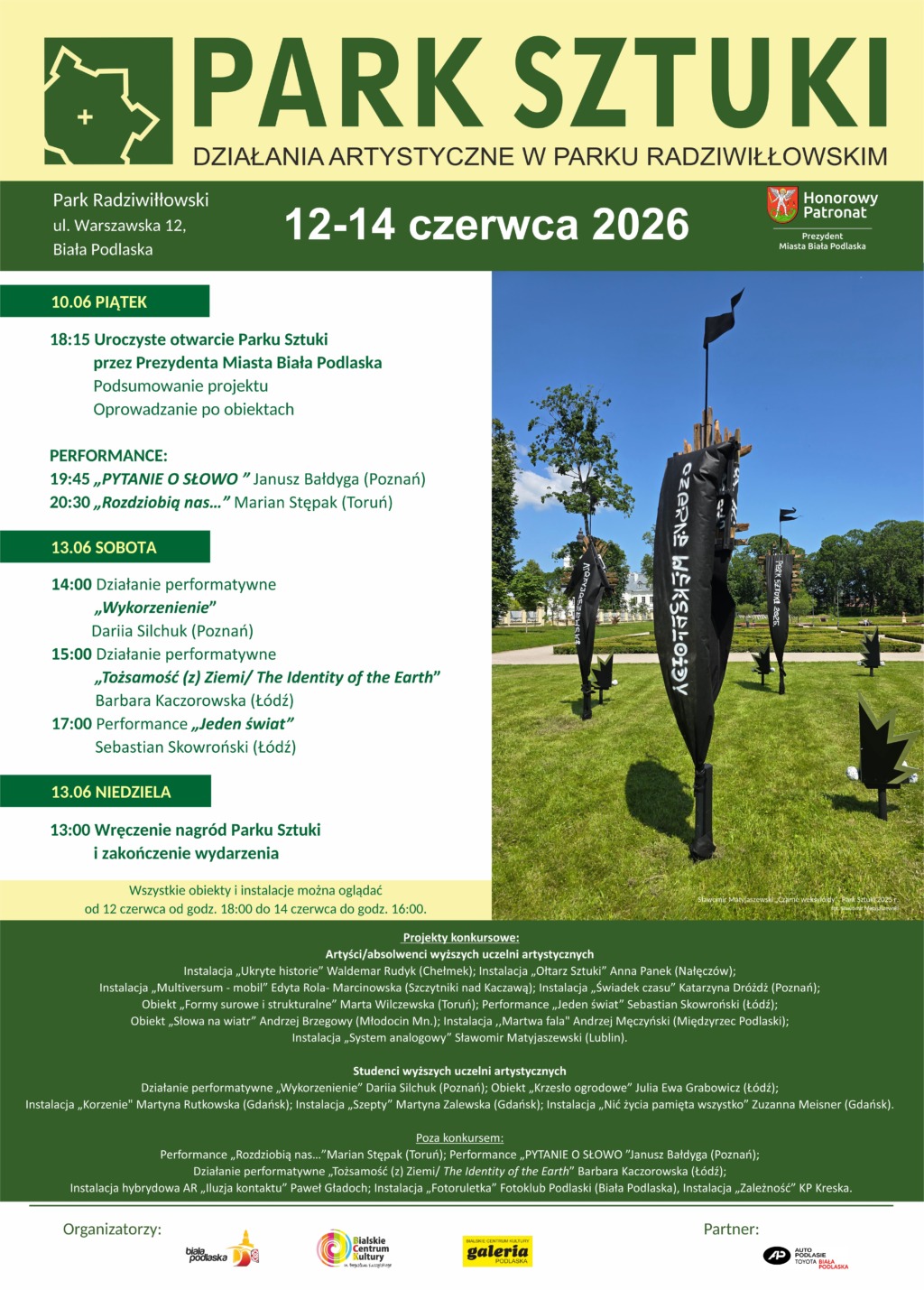 Park Sztuki” wraca do Parku Radziwiłłowskiego. Trzy dni działań artystycznych w Białej Podlaskiej