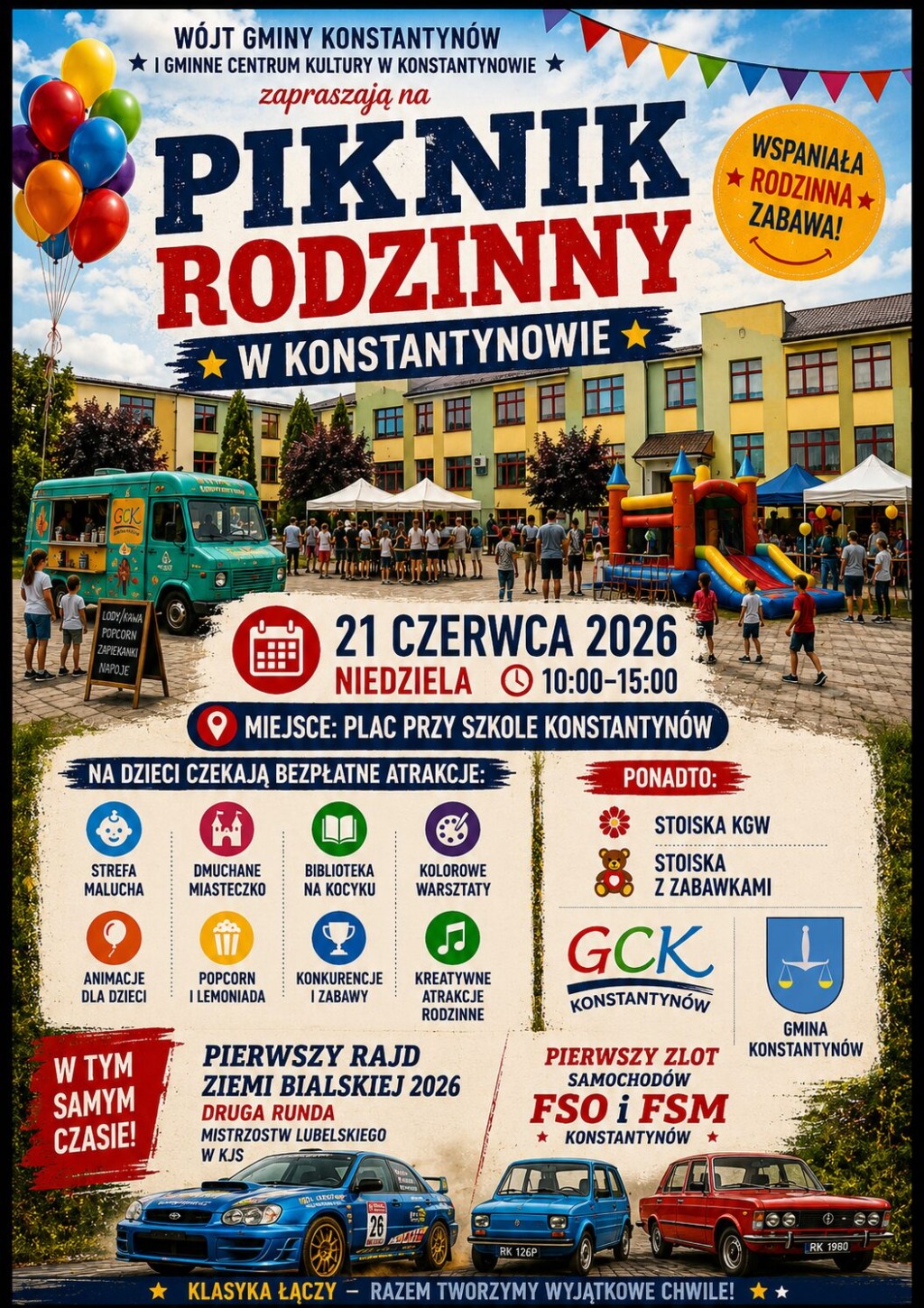Rodzinny piknik w Konstantynowie. Będą atrakcje dla dzieci, rajd i zlot klasyków