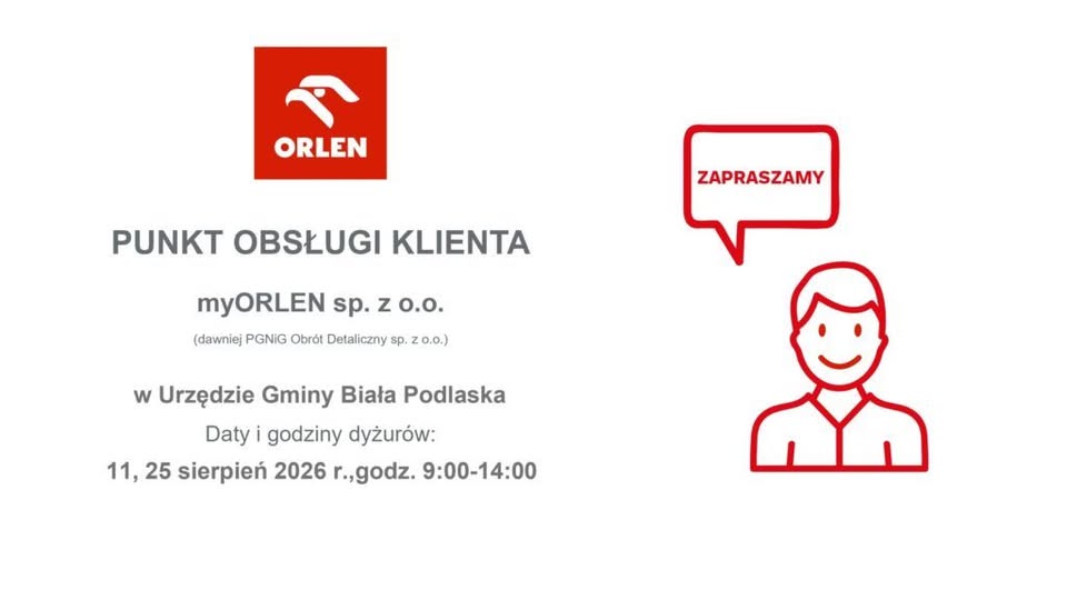 Dyżury Punktu Obsługi Klienta myORLEN w sierpniu
