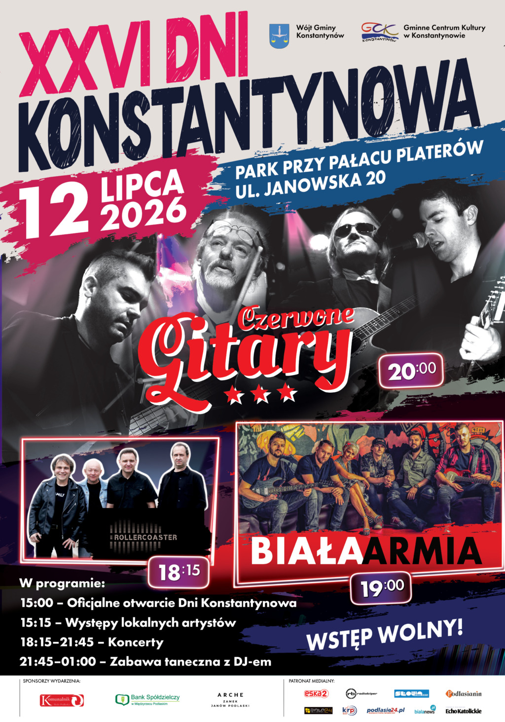 XXVI Dni Konstantynowa już 12 lipca. Na scenie Czerwone Gitary, Biała Armia i Rollercoaster
