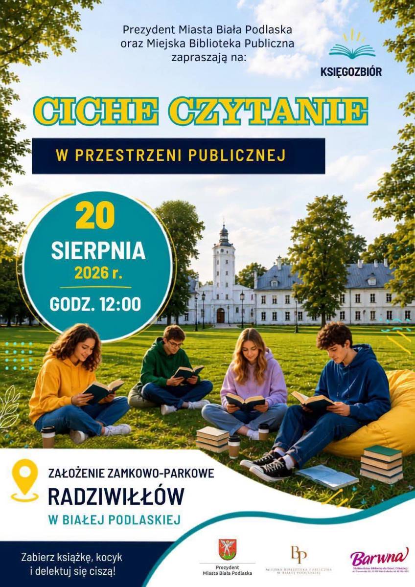 Ciche czytanie w Parku Radziwiłłów. Biała Podlaska dołącza do akcji „Księgozbiór”