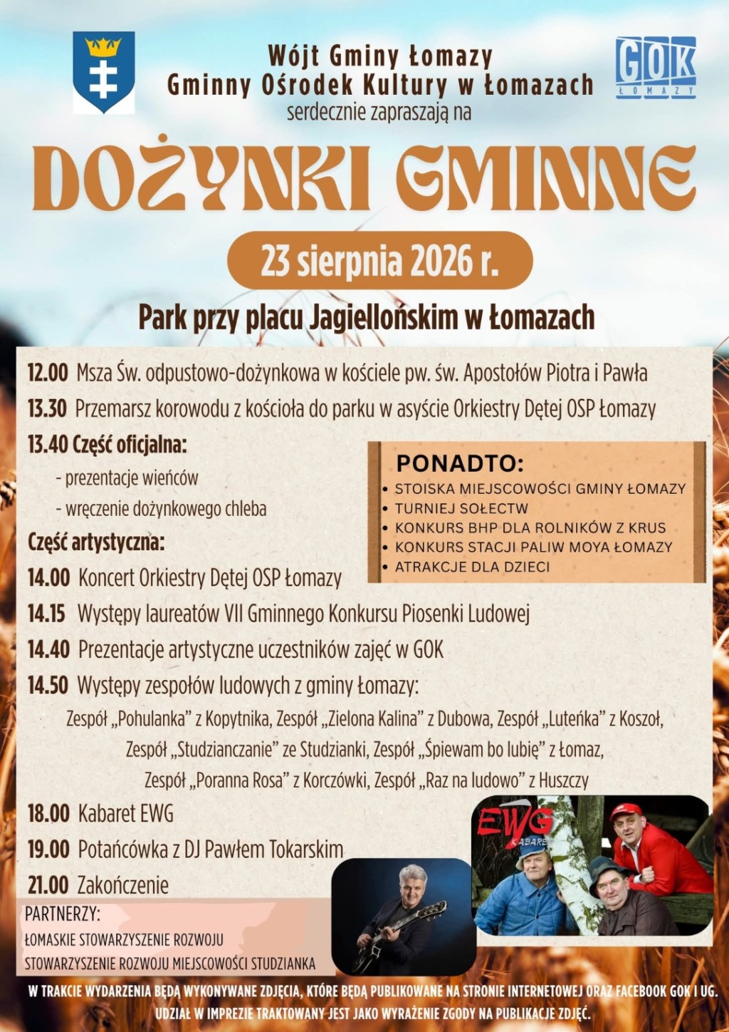 Dożynki Gminne w Łomazach. Święto plonów już 23 sierpnia