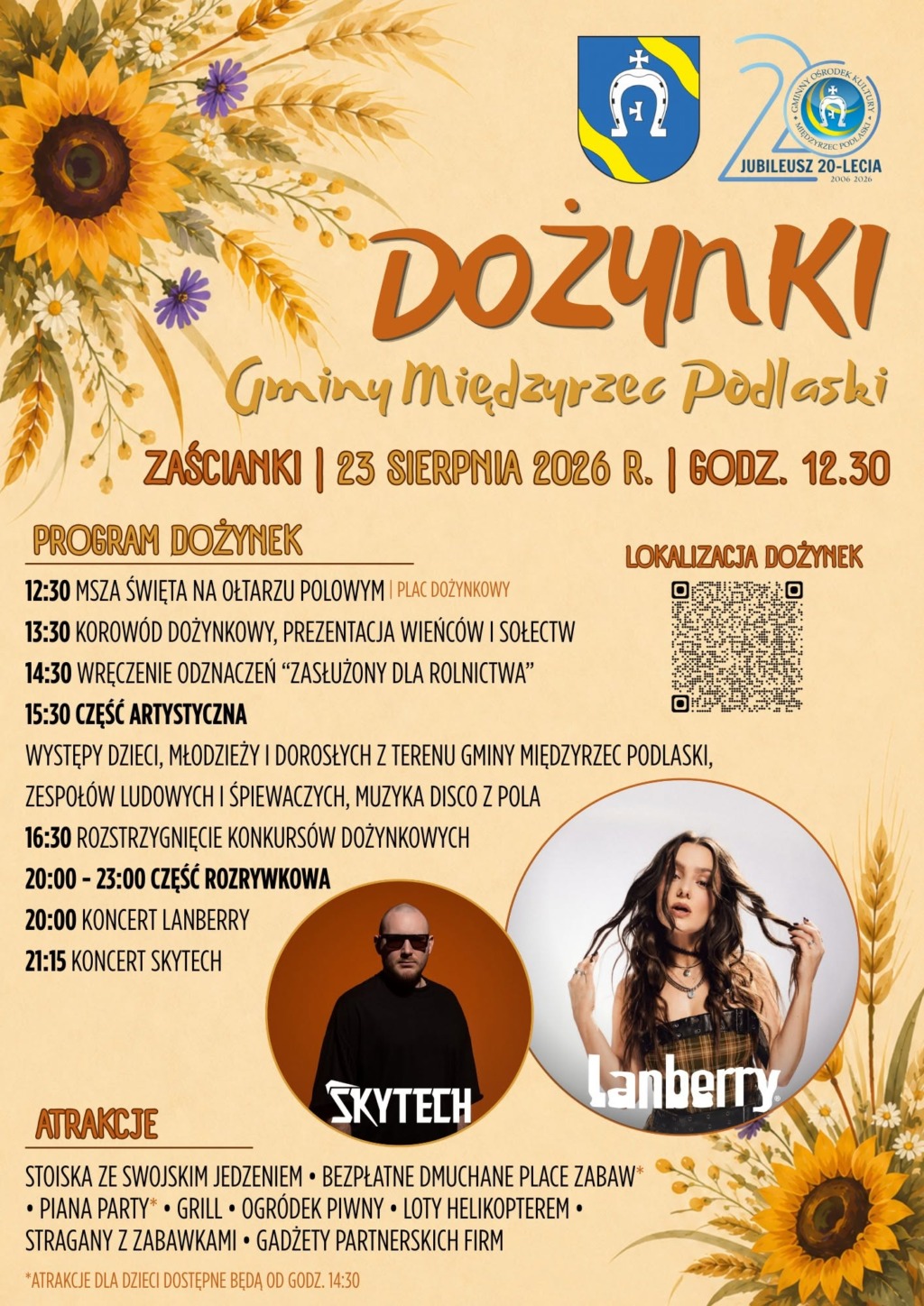 Dożynki Gminy Międzyrzec Podlaski w Zaściankach. Lanberry i Skytech na finał