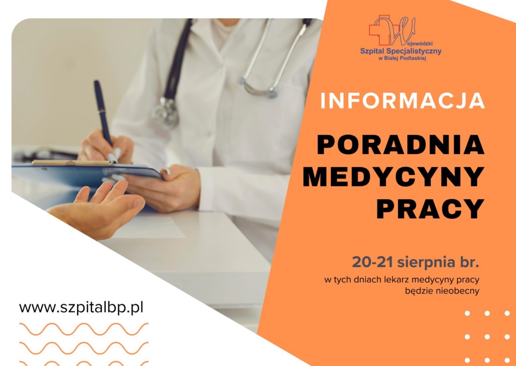 20–21 sierpnia bez lekarza medycyny pracy w bialskim szpitalu