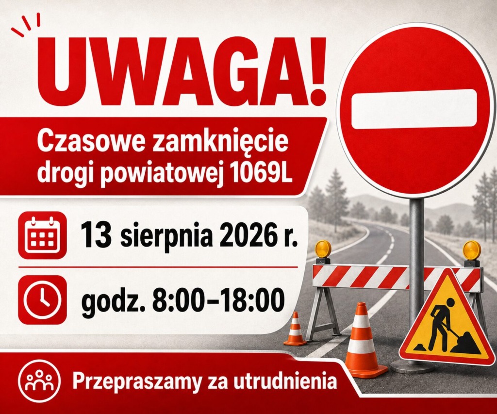 Droga Ortel Książęcy–Dokudów zamknięta do 18:00