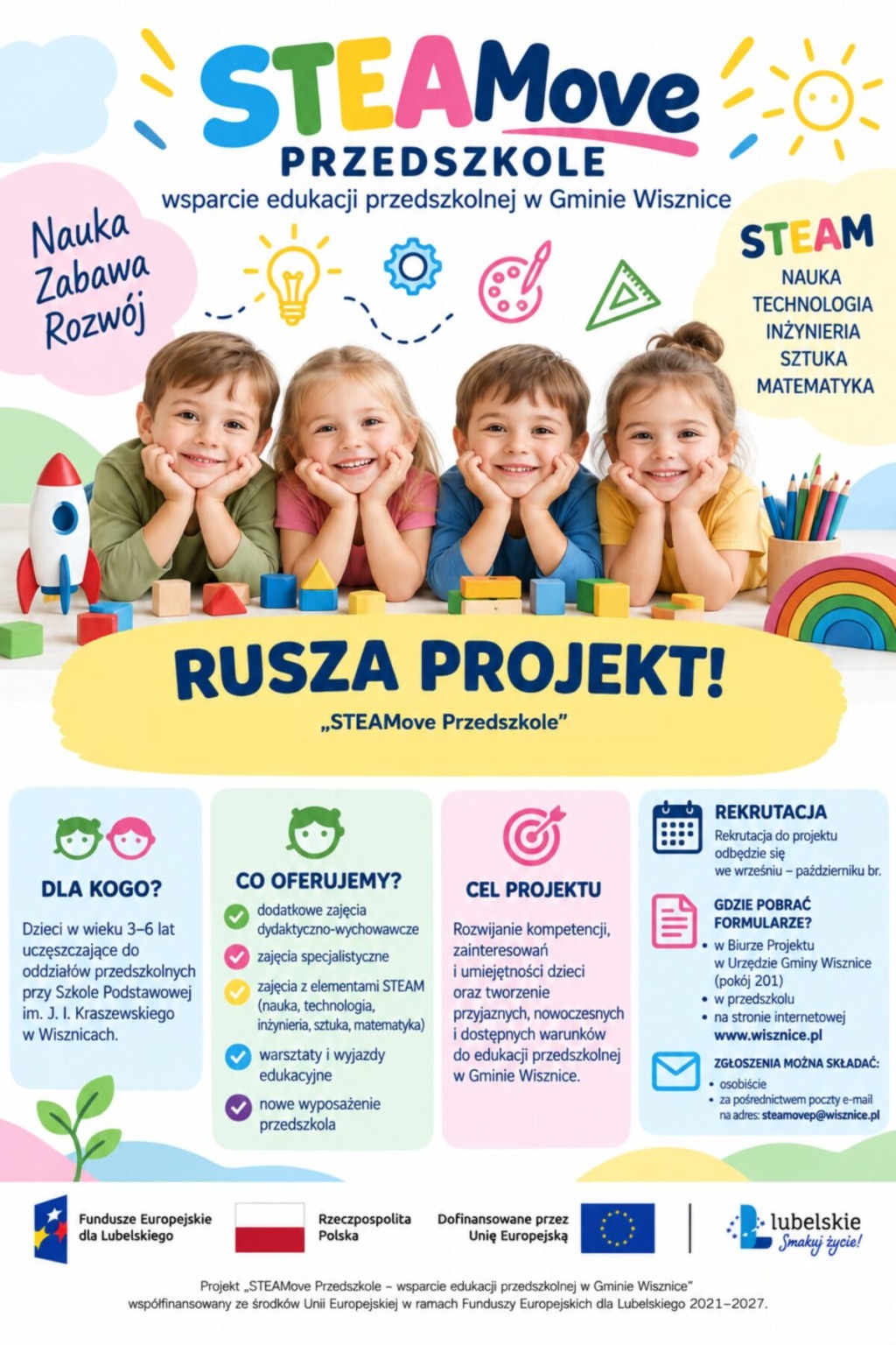 STEAMove w gminie Wisznice. Ponad 611 tys. zł wsparcia dla edukacji przedszkolnej