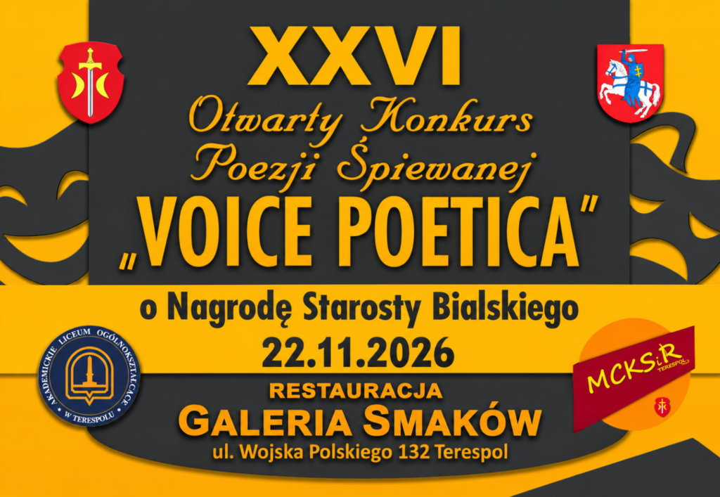 Voice Poetica 2026 w Terespolu. Zgłoszenia do 13 listopada